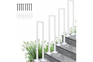 AONASRDI Ringhiera per Scale Interne, Ringhiera per Scale Interne Ferro Battuto, Ringhiera a Forma di u, Corrimano Per Scale Esterne,Balconi, Corridoi, Appartamenti, Ringhiera per Scale per Ville(Bianco/65cm)
