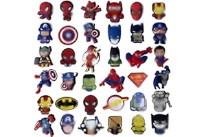 LAINIKE 36 ciondoli per scarpe da supereroe, Crocs, spilla per bambini, in PVC rimovibile, per bambini, per feste, favori, regalo di compleanno, NO, no, Nessuna pietra preziosa