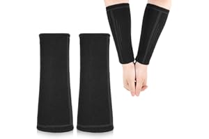 INNOHHUSTLE Manchons de compression pour avant-bras, manches de volley-ball, manches de compression pour femmes, protections d'avant-bras noires pour enfants, hommes et femmes, 1 paire, noir, Medium