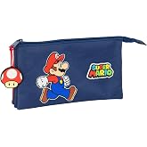 Super Mario Trick &ndash; Triple Pencil Case, Children's Pencil Case, Ideal for School Age Children, Comfortable and Versatile, Qua