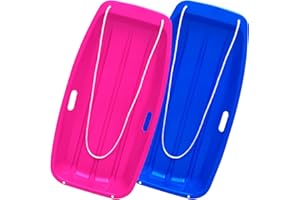 AKLIFFE Schlitten Bob Schlitten Kinder mit 2 Zugseil, 89 cm Bob Schlitten Erwachsene zum Rodeln mit Handgriffe für Unisex Kinder Erwachsene Wintersport