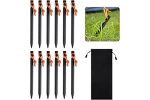 Newofview Camping Heringe,12 Stück Ultralight Heavy Duty Aluminium Legierung Zelt Stakes Pegs Nails Aluminium Zelt-Kleinteile Y-förmige Wirbel für Zeltplane, Camping, Strand