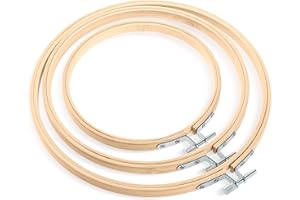 Siumir Bambus Stickrahmen Kreuzstich Rahmen 3 Stück, 13cm, 17cm, 20cm Kreis Kreuzstich Hoop Stickerei Ring für DIY, Kunsthandwerk, Stickerei