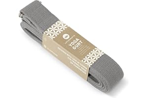 Lotuscrafts yoga belt - 100% cotton (KBA) - for better stretching - for beginners and advanced - yoga belt with metal buckle [250 x 3,8 cm].