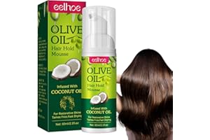 HAILERIO Mousse Coiffante À L'Huile D'Olive, 60ml Mousse Pour Cheveux, Mousse Volume Pour Cheveux Bouclés, Mousse De Fixation Longue Durée Pour Des Boucles Mieux Définies, Pour Cheveux Bouclés, Frisés & Crépus