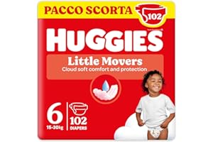 Huggies Pannolini Ultra Comfort, Taglia 6 (16-30 Kg), Confezione da 102 Pannolini