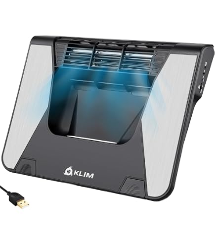 Support Refroidisseur PC Portable KLIM Ultimate 11-17 Pouces - Ventilateur RGB Gaming, Compatible Mac Et PS5