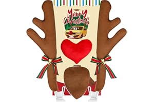 ‎ANGOONI Angooni Herzförmige Rentier Auto Set, Rudolph Deko Auto, Decorazioni Natalizie Renna, Rentier Kostüm mit Schwanz für Auto, Truck, Van und SUV