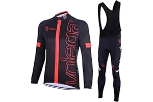 Feilaxleer Ropa Ciclismo Otoño/Invierno/Primavera para Hombre y Mujer - Ciclismo Maillot MTB de Manga Larga y Culotte Pantalones Acolchado 3D