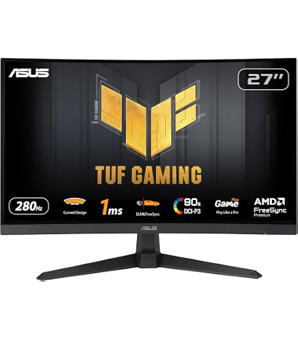 ASUS TUF Gaming VG27VQ Curved Gaming Monitor – 27