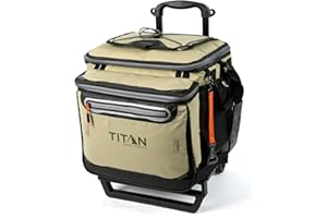 TITAN BY ARCTIC ZONE Arctic Zone Titan Deep Freeze 60 (50+10) Can Collapsible Rolling Cooler with All-Terrain Cart