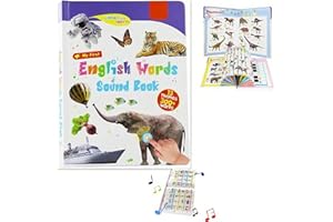FYKTIK My First English Sound Toy, 470+ Words, 21 Themes, Talking Alphabet Sound Book for Toddlers & Kids Ages 0-6, Vocabulary & Speech Learning, Fun Educational Gift (B)