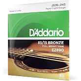 Daddario Ez890 Akustik Gitar Tel Seti, 85/15 Bronze, Super Light