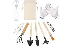 HONMOK Juego de Herramientas de jardinería Mini Herramientas de Mano de jardinería Conjunto de Herramientas Bonsai Kit Mini Herramientas para Bonsái Kit Cuidado de Jardín para Jardinero Niños Familia
