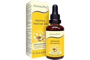 ‎NATIMAVITA Propolis Tropfen 40% - 50 ml - Pure Hochdosierte Propolis Tinktur - 100% natürliches Extrakt - Immunsystem Unterstützung -Praktische Pipette - NatimaVita