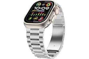 Dolstrap Stainless Steel Straps Compatible with Apple Watch Strap 49/46(Series 10)/45/44/42mm, Men/Women Metal Replacement Band Compatible for iWatch Ultra 2/1 Series 10 9 8 7 SE 6 5 4-1, Silver