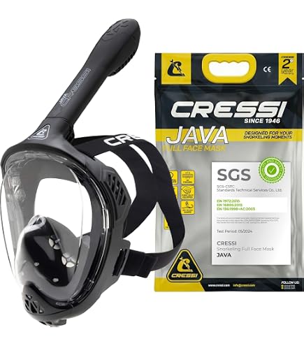Masque Intégral CRESSI Bali – Polycarbonate Anti-Buée, Silicone 100%, Tuba Sec à Valve – Pour Plongée Ou Snorkeling