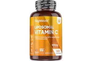 WEIGHTWORLD Liposomal Vitamin C Capsules 1000mg - 180 Vegan Capsules (3 Months Supply) - L-Ascorbic Acid with Rosehip & Sunflower Phospholipid - Non-GMO & Gluten-Free - Liposomal VIT C Supplement for Men & Women