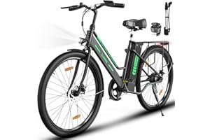 ELEKGO Bicicleta Eléctrica Mujer 26 Pulgadas,Motor 250 W,36V/8.4Ah,Pedal Assist,Alcance De hasta 35-70 KM,Adultos Urbana City E-Bike