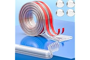 Meekye Ochrona krawędzi dla niemowląt 3/5 m z 4 zabezpieczeniem krawędzi, miękka, ochrona narożników dla niemowląt, samoprzylepna, ochrona krawędzi stołu, meble chroniące dziecko przed urazami,