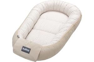 BELLOCHI GROWING IN STYLE Bellochi Reducteur de Lit Bebe, Cale Bebe pour Lit, Cocon Bebe - 100% Coton, 0-12 Mois - Nid de Bebe, Baby Nest - 90x60 cm (Lux)