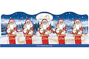 LINDT & SPRÜNGLI Lindt Schokolade | Mini Weihnachtsmänner| 50g | 5 Mini-X-mas Santas à 10g aus feinster Vollmilchschokolade | festliche Weihnachtsschokolade für Groß & Klein zum Verschenken