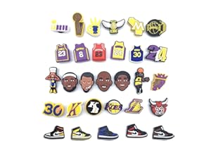 Eabdice 30 sztuk zawieszek do butów z kreskówkami, ozdoby do butów, mini dekoracje z kreskówki w stylu koszykówki, biżuteria na rękę dla dzieci, dekoracje butów, odpowiednie dla chłopców i