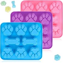 2 stampi in silicone per torte, BREEZO a forma di zampa di gatto e osso 2