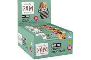 ‎NATURALLY PAM BY PAMELA REIF Naturally Pam Oat Bar – Bio & veganer Haferriegel, glutenfrei & ohne Rohrzucker – Natürlich leckerer Müsliriegel-Snack von Pamela Reif - Chunky Chocolate 12x40g