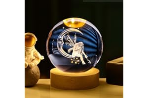 Eyezeeption Silvester Led Schneekugel Weihnachten Weihnachtsdeko, 3D Neujahrsgeschenke Kleeblatt Kristallkugel Glückslicht Leuchtkugel Weihnachten, 7 Farbwechselnde Glaskugel. (Feen)