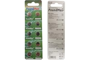 10 x SR44 (S1154, 303, 313, 357, V13GS) 1,5 V - PoundMax Silveroxide Button-Cell Batterie | 1 x 10-Pack