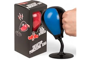 MIJOMA Worek bokserski na biurko 16 cm – antystresowa piłka Punching Ball z przyssawką, przypadkowy kolor – śmieszna redukcja stresu do biura i biura domowego