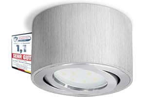 ‎SSC-LUXON SSC-LUXon CELI-1A LED Aufbau Deckenspot flach Alu - rund & schwenkbar - Aufbaustrahler Spot inkl. LED Modul 4W neutralweiß 230V