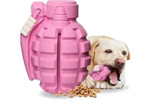 SUNNEKO Juguetes para Perros indestructibles para Perros de tamaño Mediano y Grande - Juguetes interactivos dispensadores de golosinas para Perros - Juguetes de Goma masticables Resistentes