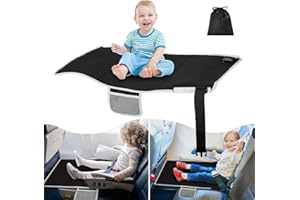 Zyphoria Toddler Airplane Bed, Kids Seats Extender, Safe Baby plane Travel Essentials, Portable Long Trip Flyaway Kid Seat Footrest, Air Flight Must Have for Infant Sleeping & Rest (Black)