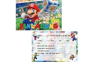 DHAEY Mario Invitation Card, Pack of 12 Super Mario Birthday Invitation Cards for Birthday, Prom Theme Parties (C)