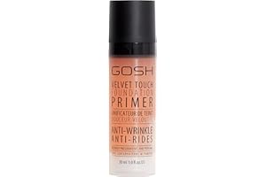 ‎GOSH GOSH Velvet Touch Foundation Primer Anti Wrinkle, die perfekte Makeup-Grundlage | glattere & weiche Haut bei Falten & Unebenheiten | für bessere Hautelastizität | vegan, parfümfrei & farblos | 30ml, 1529-01849, 30 ml (1er Pack)