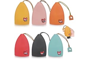 Jokresty 6PCS Car Key Case,Key Pouch Cute Creative Pull Type Key Cover,PU Leather Key Wallets Housekeepers,Large Capacity Car Key Holder Case,Unisex Car Key Sleeve for Men/Women
