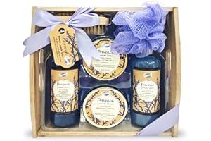 GLOSS! | Set de Baño de Mujer | Set Baño 6 piezas | Perfume de Lavanda | Cesta de belleza, Cura y Bienestar | Idea Originale per mujer, Compleanno