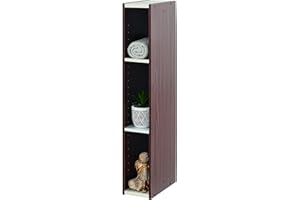 Iris Ohyama, Armario de almacenaje/Armario con 3 baldas/Estante de almacenaje/Librería/Armario lateral, Diseño,Ajustable en altura cada 3,2 cm, Oficina, Casa - Space Saving Shelf - UB-9015 - Marrón