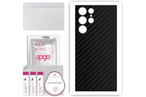 apgo Rückseite Schutzfolie, Skin, kompatibel mit Samsung Galaxy S22 Ultra, Hinten Displayschutzfolie aus Vinylfolie, kratzfest, einfache Montage - Schwarzer Kohlenstoff