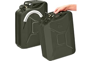 BW® Jerrican en métal - 2 x 20 l - Avec bec verseur - Vert bronze - RAL 6031-F9 - Certifié TÜV et homologation ONU - Fabriqué en Europe