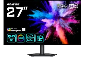 Gigabyte GO27Q24G OLED-spelmonitor 27 tum 2K QHD 2560 x 1440, 240 Hz, 0,03 ms, 275 cd/m², FreeSync Premium, G-Sync, HDMI 2.1