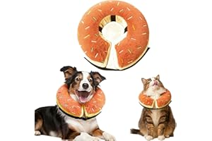 Collier Collerette Gonflable pour Chien Shyllin, Collerette Chien Gonflable avec Velcro Réglable, Collerette Chat, adapté à La Récupération Postopératoire, Anti-Morsure et Anti-Léchage (Orange, L)