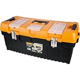 Mano Mt/26 Organizerli Klasik Metal Kilitli Takım &Ccedil;antası, Polipropilen, Siyah/Turuncu, 26 &rsquo;&rsquo;