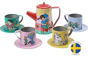 Pippi Leksaksservis – 10 Delar Kaffeservis för Barn – Rollek & Låtsaslek – Officiellt Licensierad Pippi Långstrump Produkt – Perfekt För Barn 3+