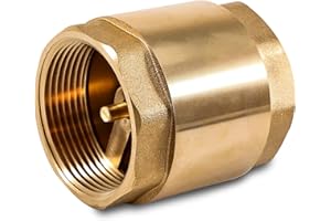 BEATIFIC Clapet anti-retour en laiton de 2" avec filetage intérieur DN50 universel avec filetage intérieur des deux côtés, clapet anti-retour vertical en laiton de 2 pouces, clapet anti-retour d'eau