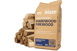 9KG Ecoblaze Premium Kiln Dried Hardwood Logs - Fire Logs, Firewood, Kindling Wood, Fire Pits & Pizza Oven Wood - High Heat L