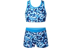 YUUMIN Enfant Maillots De Bain Shorty Fille 2 Pièces Tankini De Plage Imprimé Camouflage Débardeur Short De Bain Ensemble Natation Sport Swimsuit 3-16 Ans