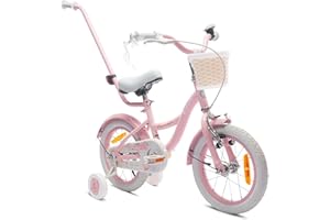 ‎SUN BABY sun baby Mädchenfahrrad Flower Bike Radgröße zur Auswahl, mit Abnehmbarer Schubstange, Kinderfahrrad für Mädchen von 2 bis 6 Jahre
